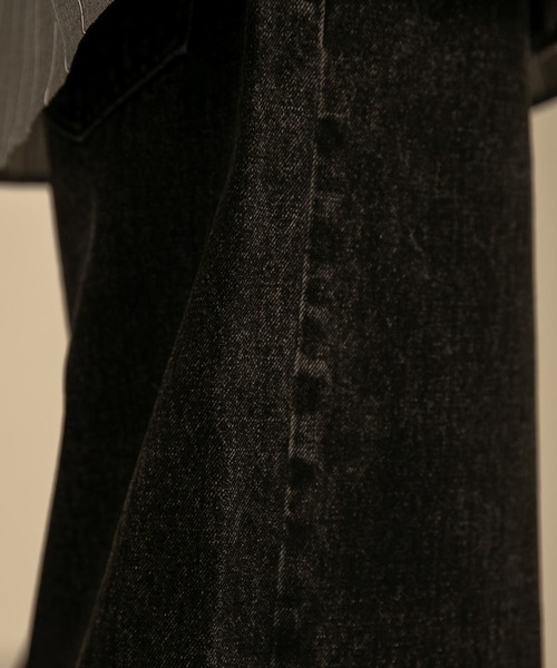 SENSE OF PLACE by URBAN RESEARCH(センスオブプレイスバイアーバンリサーチ)の「ダメージデニムワイドパンツ(デニムパンツ・メンズ・ブラック/ライトインディゴブルー・LARGE/MEDIUM)」の22枚目の写真