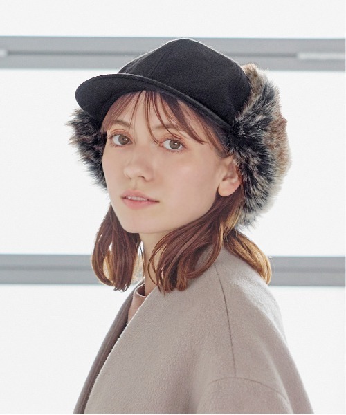 milsa（ミルサ）の「milsa  イヤーフラップキャップ（キャップ・レディース・ベージュ/グレー/ブラック・61cm/58cm）」の4枚目の写真