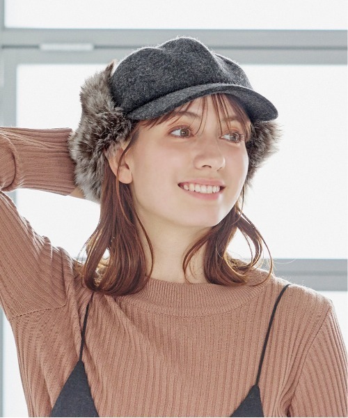 milsa（ミルサ）の「milsa  イヤーフラップキャップ（キャップ・レディース・ベージュ/グレー/ブラック・61cm/58cm）」の11枚目の写真