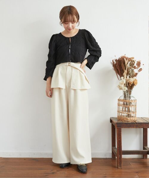 RETRO GIRL（レトロガール）の「コルセット付きストレートPT（その他パンツ・レディース・ブラック/アイボリー/ライトグレー・FREE）」の4枚目の写真