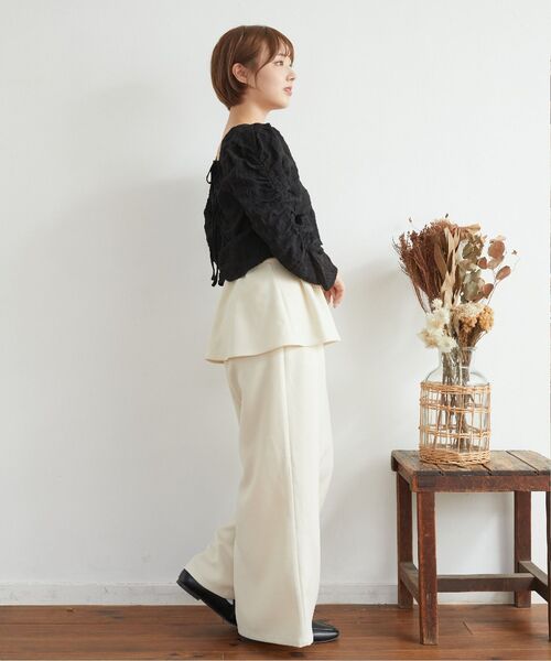 RETRO GIRL（レトロガール）の「コルセット付きストレートPT（その他パンツ・レディース・ブラック/アイボリー/ライトグレー・FREE）」の5枚目の写真