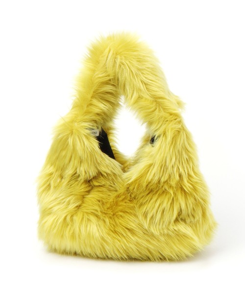 LEPSIM(レプシィム)の「【LE VERNIS/ルベルニ】フェイクファーミニバッグ 906316(ハンドバッグ・レディース・ライトグレー/イエロー・ONE SIZE)」の4枚目の写真