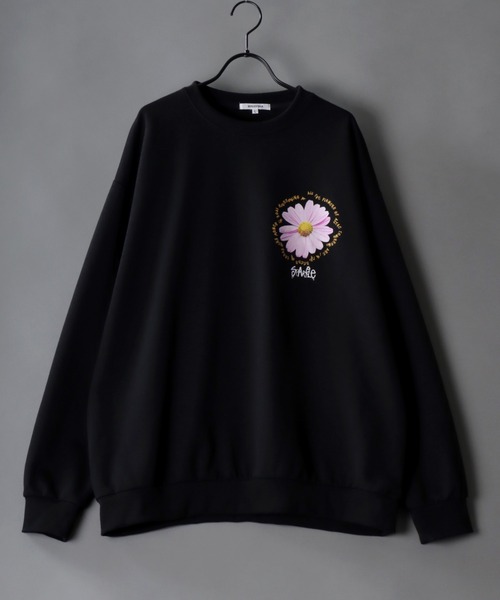 Trofi Flower Love スウェット セール】【0】HEART&FLOWER SWEATSHIRT/ネコハート＆フワラー