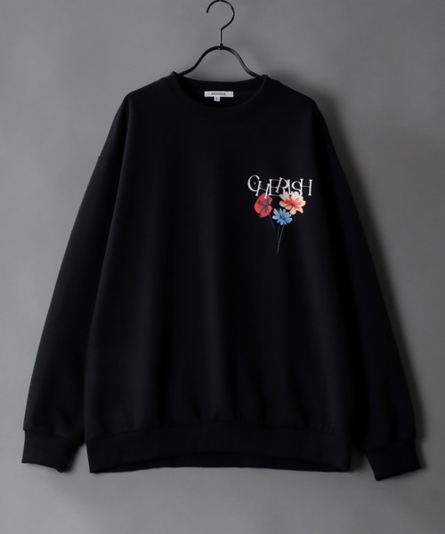 Trofi Flower Love スウェット セール】【0】HEART&FLOWER SWEATSHIRT/ネコハート＆フワラー