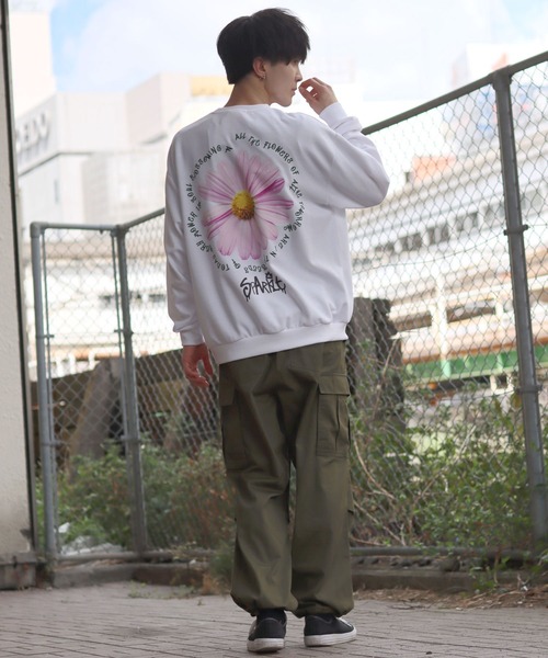 セール】wide silhouette flower print sweat/ワイドシルエット