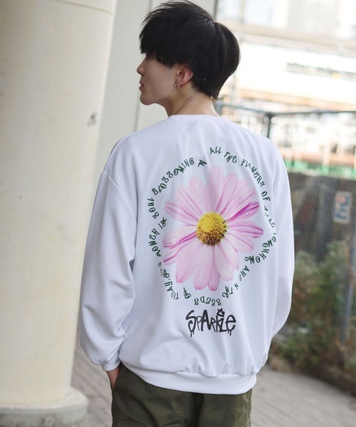 セール】wide silhouette flower print sweat/ワイドシルエット