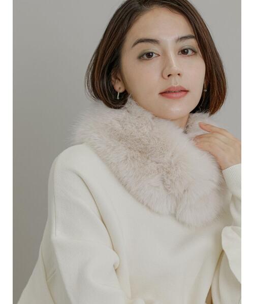 Te chichi（テチチ）の「ファーティペット（ストール/ショール・レディース・カーキ/ベージュ/チャコールグレー/オフホワイト・F）」の5枚目の写真