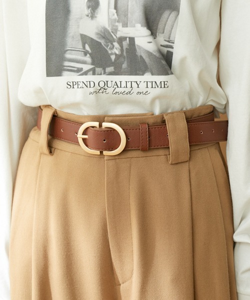 VIS(ビス)の「【追加】28mmダブルDバックルベルト(ベルト・レディース・ダークブラウン/ブラック/ブラウン系その他3・FREE)」の1枚目の写真