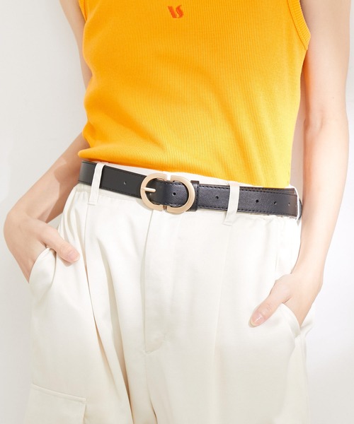 VIS(ビス)の「【追加】28mmダブルDバックルベルト(ベルト・レディース・ダークブラウン/ブラック/ブラウン系その他3・FREE)」の2枚目の写真