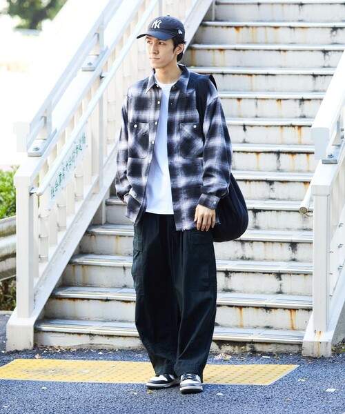 FREAK'S STORE(フリークスストア)の「FREAK’S STORE/フリークスストア ダメージ チェックネルシャツ リラックスフィット/オンブレチェック(シャツ/ブラウス・メンズ・ブラック/グリーン/ブルー・LARGE/MEDIUM)」の8枚目の写真