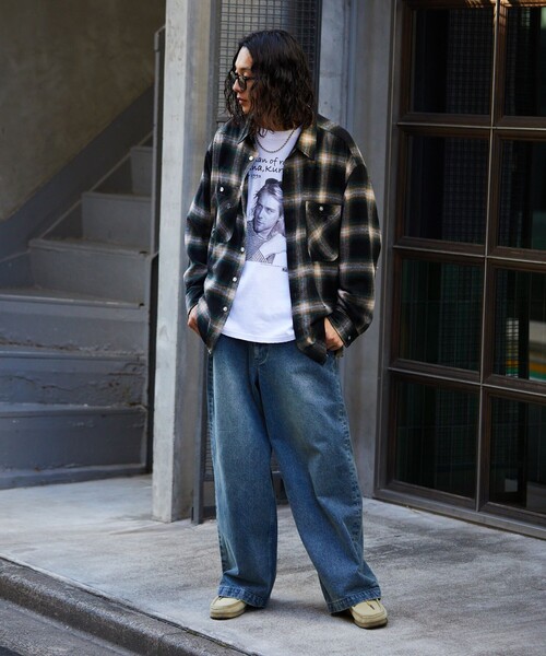 FREAK'S STORE(フリークスストア)の「FREAK’S STORE/フリークスストア ダメージ チェックネルシャツ リラックスフィット/オンブレチェック(シャツ/ブラウス・メンズ・ブラック/グリーン/ブルー・LARGE/MEDIUM)」の13枚目の写真