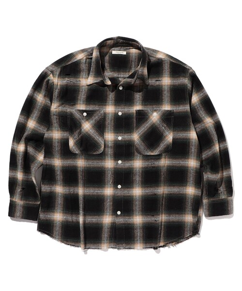 FREAK'S STORE(フリークスストア)の「FREAK’S STORE/フリークスストア ダメージ チェックネルシャツ リラックスフィット/オンブレチェック(シャツ/ブラウス・メンズ・ブラック/グリーン/ブルー・LARGE/MEDIUM)」の22枚目の写真