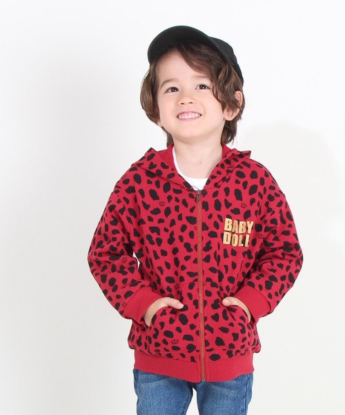 BABYDOLL（ベビードール）の「親子お揃い アニマル 総柄 ジップパーカー 8821K（パーカー・キッズ・レッド/グリーン・110cm/150cm/90cm/130cm/100cm/120cm/140cm）」の9枚目の写真