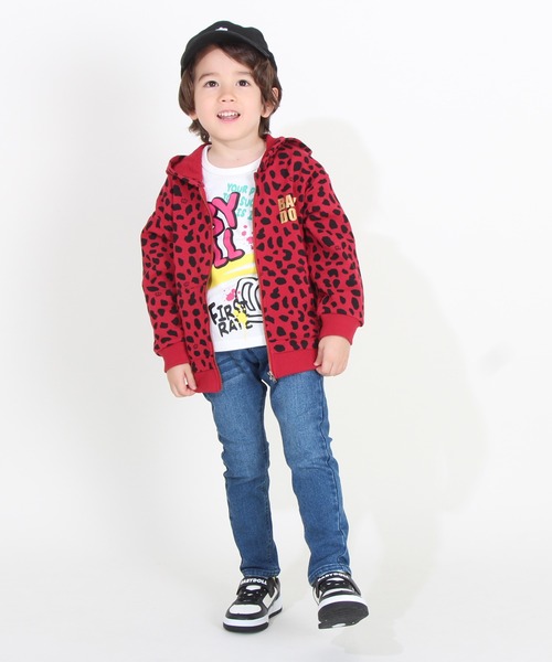 BABYDOLL（ベビードール）の「親子お揃い アニマル 総柄 ジップパーカー 8821K（パーカー・キッズ・レッド/グリーン・110cm/150cm/90cm/130cm/100cm/120cm/140cm）」の6枚目の写真