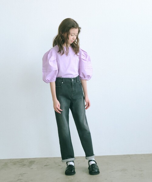 green label relaxing（グリーンレーベルリラクシング）の「TJ ドビーデニム テーパードパンツ 140cm-160cm（デニムパンツ・キッズ・ライトブルー/ネイビー/ブラック・160cm/140cm/150cm）」の5枚目の写真