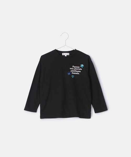 ROPE' PICNIC(ロペピクニック)の「【KIDS】UNISEXきらきらスパンコールロングTシャツ(Tシャツ/カットソー・キッズ・ブラック/サックスブルー・150/120/110/130/140)」の7枚目の写真