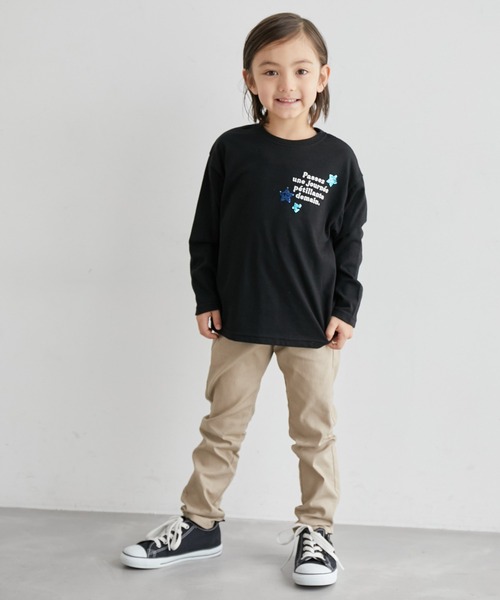 ROPE' PICNIC(ロペピクニック)の「【KIDS】UNISEXきらきらスパンコールロングTシャツ(Tシャツ/カットソー・キッズ・ブラック/サックスブルー・150/120/110/130/140)」の16枚目の写真