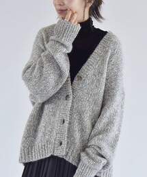 quaranciel: Vネック ガウン カーディガン right gray