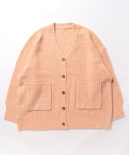 STYLEBLOCK（スタイルブロック）の「メランジニットオーバーサイズカーディガン（カーディガン/ボレロ・レディース・イエロー/アイボリー/チャコールグレー/オレンジ/グリーン/ブルー・M）」の6枚目の写真