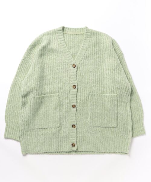 STYLEBLOCK（スタイルブロック）の「メランジニットオーバーサイズカーディガン（カーディガン/ボレロ・レディース・イエロー/アイボリー/チャコールグレー/オレンジ/グリーン/ブルー・M）」の3枚目の写真