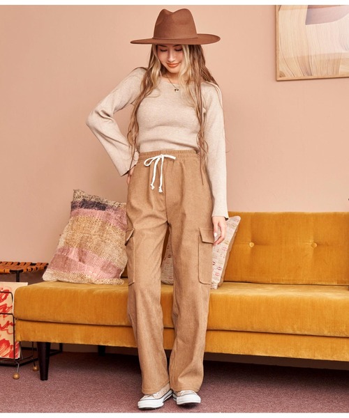 anap mimpi（アナップミンピ）の「前後2WAYフレアスリーブリブニットトップス（Tシャツ/カットソー・レディース・ブラック/ホワイト×ブラック/ベージュ/オフホワイト・FREE）」の11枚目の写真