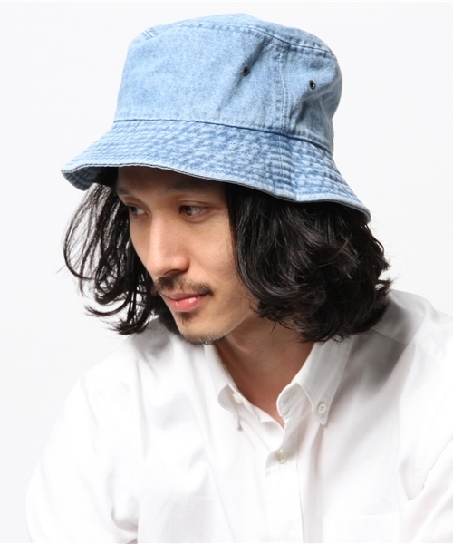 SHIPS JET BLUE（シップスジェットブルー）の「NEWHATTAN (ニューハッタン): デニム バケットハット（ハット・メンズ・ブルー/ネイビー/ブラック・MEDIUM/LARGE）」の8枚目の写真
