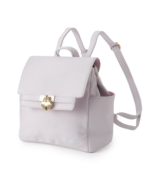 PINK-latte（ピンクラテ）の「ハートキー合皮ミニリュック（バックパック/リュック・キッズ・ブラック/ピンク系/アイボリー/ライトブルー/ライトパープル・00）」の6枚目の写真