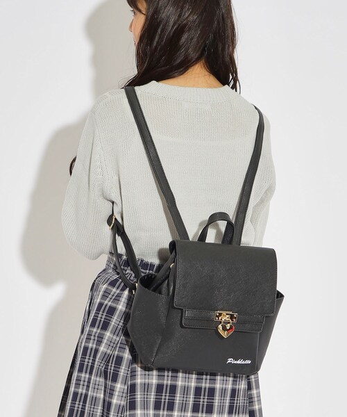 PINK-latte（ピンクラテ）の「ハートキー合皮ミニリュック（バックパック/リュック・キッズ・ブラック/ピンク系/アイボリー/ライトブルー/ライトパープル・00）」の22枚目の写真