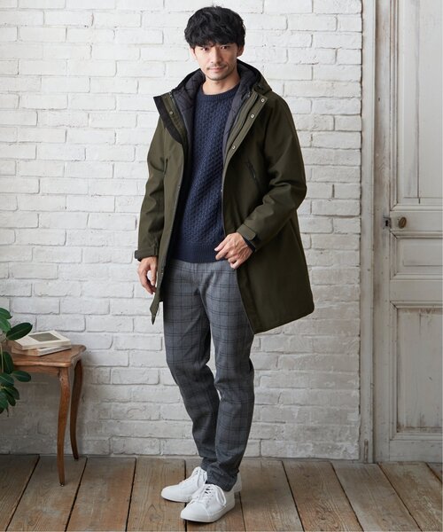 ikka(イッカ)の「抗菌アランケーブルリサイクルニット(ニット/セーター・メンズ・ネイビー/グリーン/オフホワイト/グレー/ワイン・XL/S/M/L)」の6枚目の写真