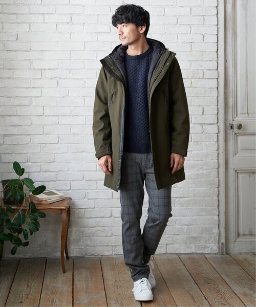 ikka(イッカ)の「抗菌アランケーブルリサイクルニット(ニット/セーター・メンズ・ネイビー/グリーン/オフホワイト/グレー/ワイン・XL/S/M/L)」の7枚目の写真