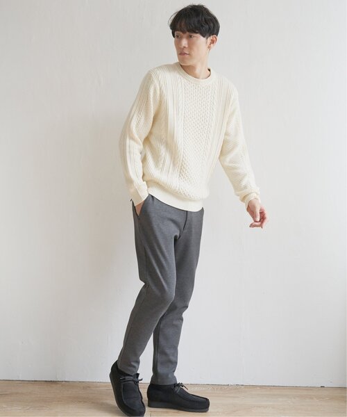 ikka(イッカ)の「抗菌アランケーブルリサイクルニット(ニット/セーター・メンズ・ネイビー/グリーン/オフホワイト/グレー/ワイン・XL/S/M/L)」の12枚目の写真