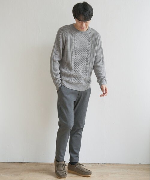 ikka(イッカ)の「抗菌アランケーブルリサイクルニット(ニット/セーター・メンズ・ネイビー/グリーン/オフホワイト/グレー/ワイン・XL/S/M/L)」の13枚目の写真