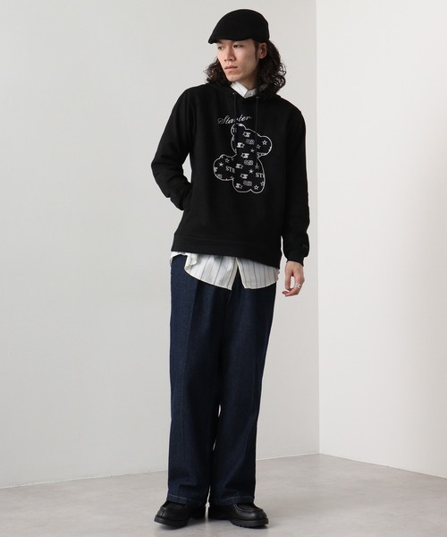 STARTER BLACK LABEL（スターターブラックレーベル）の「STARTER BLACK LABEL ベアー刺繍 フェイクスエード プルパーカー（パーカー・メンズ・スモークグレー/ブラック・M/L/XL）」の22枚目の写真