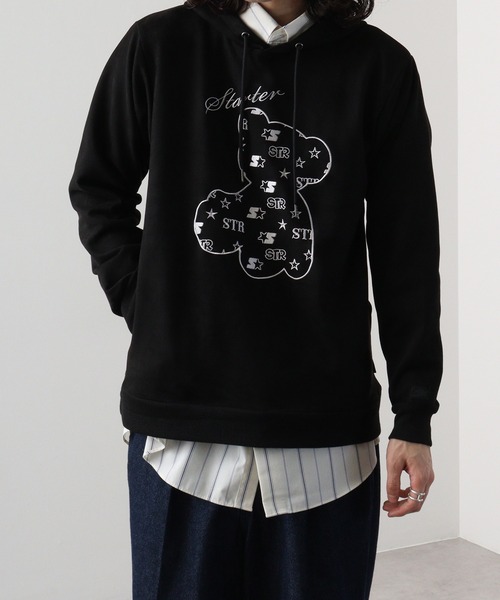 STARTER BLACK LABEL（スターターブラックレーベル）の「STARTER BLACK LABEL ベアー刺繍 フェイクスエード プルパーカー（パーカー・メンズ・スモークグレー/ブラック・M/L/XL）」の20枚目の写真
