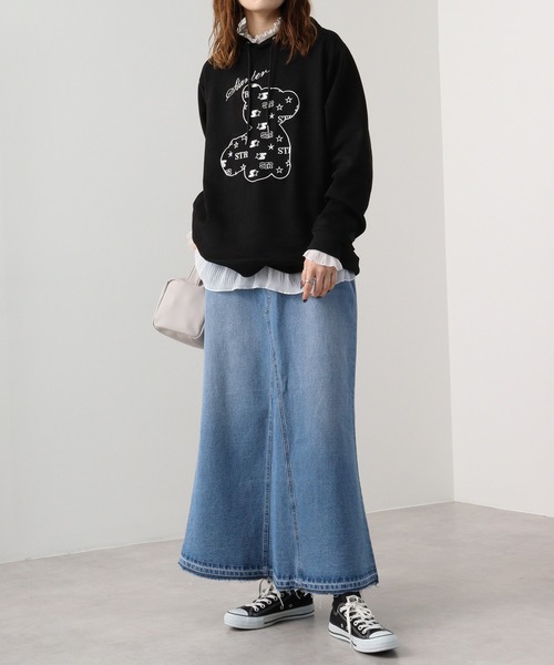 STARTER BLACK LABEL（スターターブラックレーベル）の「STARTER BLACK LABEL ベアー刺繍 フェイクスエード プルパーカー（パーカー・メンズ・スモークグレー/ブラック・M/L/XL）」の7枚目の写真