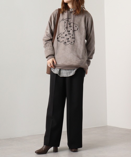 STARTER BLACK LABEL（スターターブラックレーベル）の「STARTER BLACK LABEL ベアー刺繍 フェイクスエード プルパーカー（パーカー・メンズ・スモークグレー/ブラック・M/L/XL）」の11枚目の写真