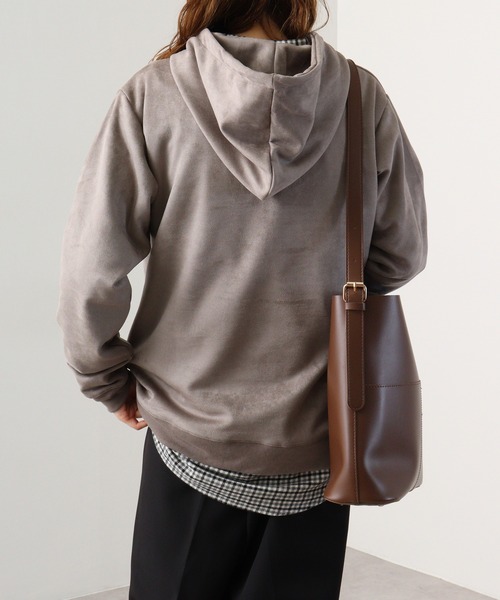 STARTER BLACK LABEL（スターターブラックレーベル）の「STARTER BLACK LABEL ベアー刺繍 フェイクスエード プルパーカー（パーカー・メンズ・スモークグレー/ブラック・M/L/XL）」の10枚目の写真