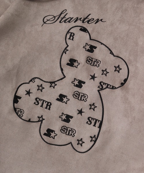 STARTER BLACK LABEL（スターターブラックレーベル）の「STARTER BLACK LABEL ベアー刺繍 フェイクスエード プルパーカー（パーカー・メンズ・スモークグレー/ブラック・M/L/XL）」の5枚目の写真
