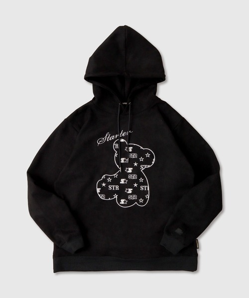 STARTER BLACK LABEL（スターターブラックレーベル）の「STARTER BLACK LABEL ベアー刺繍 フェイクスエード プルパーカー（パーカー・メンズ・スモークグレー/ブラック・M/L/XL）」の3枚目の写真