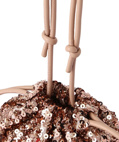 FREE'S MART（フリーズマート）の「スパンコール巾着バッグ（ハンドバッグ・レディース・ピンク/ブラック・ﾌﾘ-）」の10枚目の写真