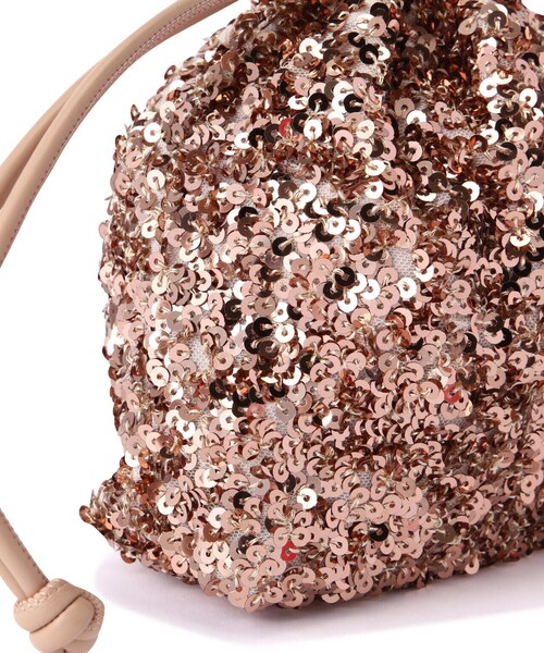 FREE'S MART（フリーズマート）の「スパンコール巾着バッグ（ハンドバッグ・レディース・ピンク/ブラック・ﾌﾘ-）」の12枚目の写真