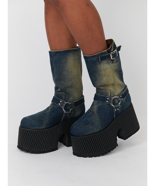 PAMEO POSE（パメオポーズ）の「Gravity Boots Denim（ブーツ・レディース・インディゴブルー・39/38/37）」の4枚目の写真