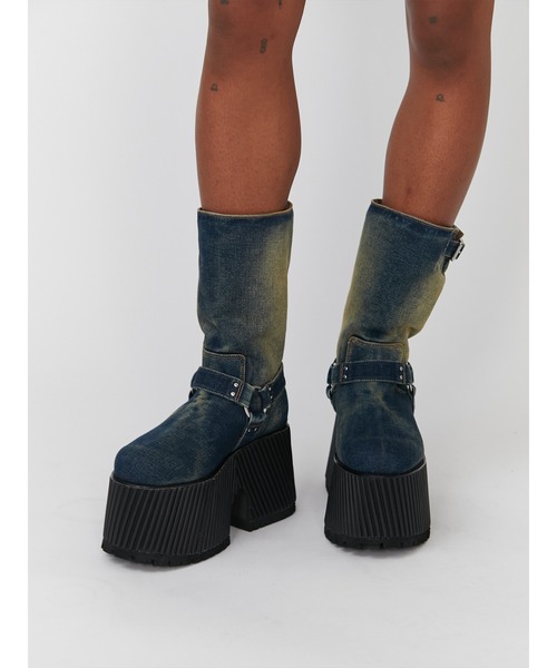 PAMEO POSE（パメオポーズ）の「Gravity Boots Denim（ブーツ・レディース・インディゴブルー・39/38/37）」の5枚目の写真