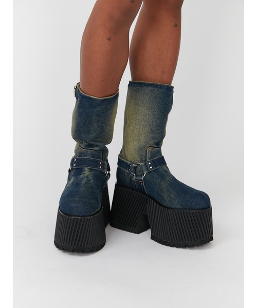 PAMEO POSE（パメオポーズ）の「Gravity Boots Denim（ブーツ・レディース・インディゴブルー・39/38/37）」の6枚目の写真