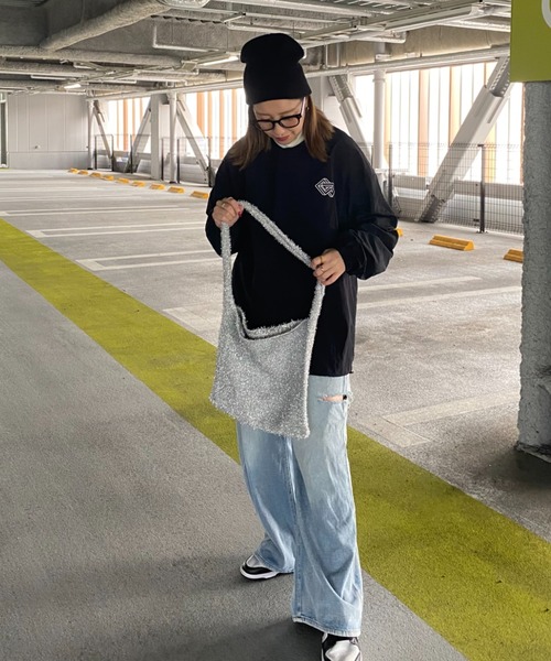 ISOOK（アイスー）の「ナイロンライクロゴプルオーバー(miho select) / ナイロントップス カジュアルコーデ メンズライク（その他トップス・レディース・ブラック・FREE）」の9枚目の写真