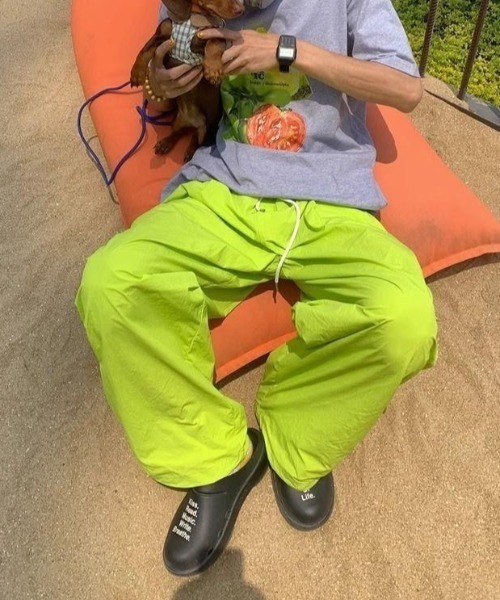 B.R.U（ブル）の「ナイロンシアーライクパンツ（その他パンツ・メンズ・ピンク/グレー/グリーン/ライトブルー・FREE）」の3枚目の写真