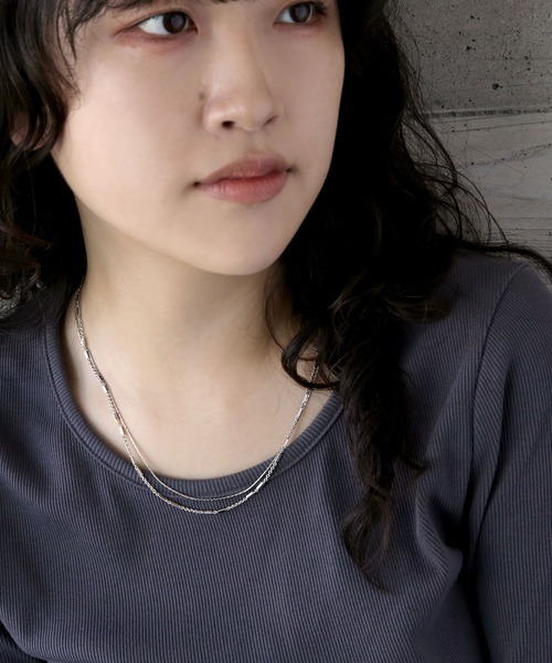 colleca la（コレカラ）の「2連チェーンネックレス（ネックレス・レディース・シルバー/ゴールド・ﾌﾘ-）」の3枚目の写真