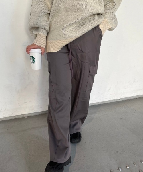 nemne store（ネンネストア）の「【低身長サイズあり】ウェストリボンカーゴスラックス（スラックス・レディース・グレー/ブラック・SMALL/MEDIUM）」の9枚目の写真