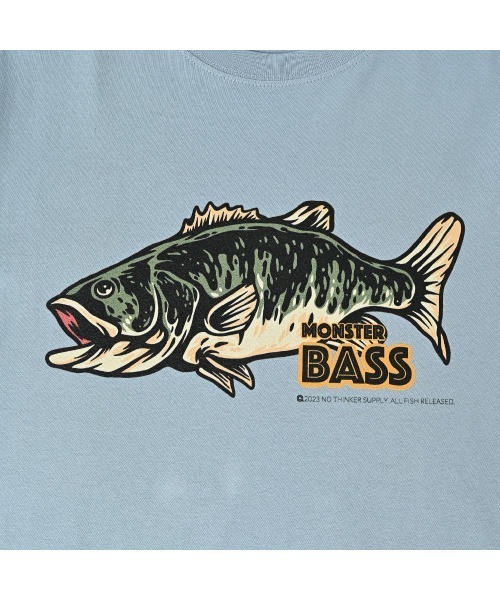 NOTHINKER(ノーシンカー)の「MONSTER BASS Long T-shirt(Tシャツ/カットソー・メンズ・ホワイト/ライトブルー・LARGE/X-LARGE/MEDIUM)」の4枚目の写真