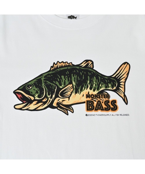 NOTHINKER(ノーシンカー)の「MONSTER BASS Long T-shirt(Tシャツ/カットソー・メンズ・ホワイト/ライトブルー・LARGE/X-LARGE/MEDIUM)」の8枚目の写真